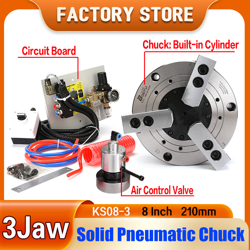Power Tools Machine - 8 inch 210mm 3-jaw Solid Pneumatic