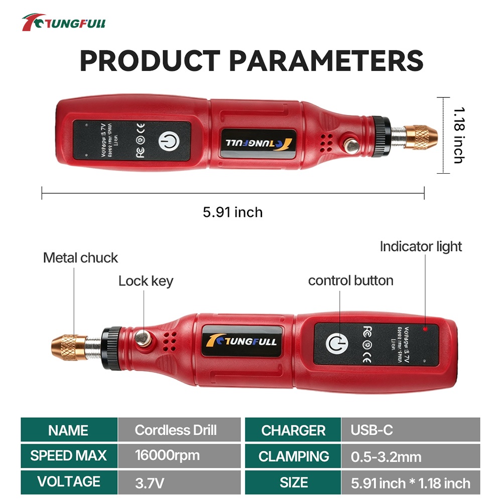 TUNGFULL 3.7V Cordless Rotary  - Power Tools Aeg 评论和价格