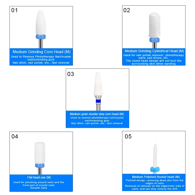 5 PCS/Set Ceramic Nail Drill B - Power Tools Icon 评论和价格